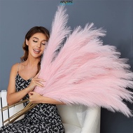 Afutre 5Pcs 80cm Handmade Artificial Pampas Grass Flower Large Tall Fluffy Fake Bulrush Fake Pompass