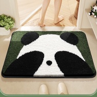 Toilet Floor Mat Cartoon Panda Toilet Door Absorbent Foot Mat Household Thickened Flocking Carpet Ba