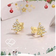 ［Real Moissanite］Can Pass Diamond Test 18K Gold Christmas Limited Edition Gold Christmas Tree Earrin