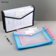 [Meifuyi] Large Capacity Waterproof File Transparent A4 Folder Press Button Plastic Data Document Ba