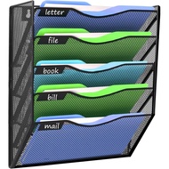 Kuntine.B Wall File Organizer Office Hanging Magazine Holder Wall File Organizer for Office Home (Bl