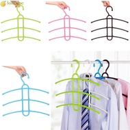 LONTIME Clothes Hanger Multifunctional 3 Layer Hanger Hook Space Saver