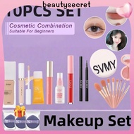 24h Shipping 【Gifts】10 PCS SET SVMY Foundation Make-up Concealer Sunscreen Eye Black Powder Eye Shad