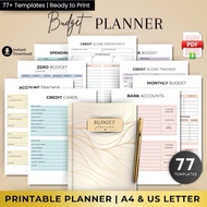 Printable Budget Planner - Finance Tracker, Budget Planner Bundle, Finance Journal, Digital Budget, 