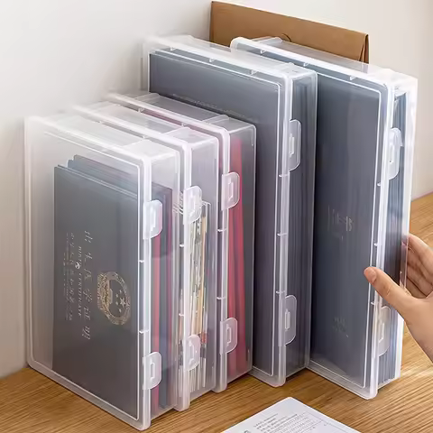 Box Plastic File Organizer Plastic Box for Data Certificate Stationery Jewelry Portable Capacity Sta