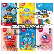 Amos 4D 3D Jelly Candy 72g - Amos Candy Gummy Dino Robot/ Peach/ Block/