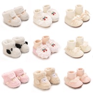 Colorful cartoon cute newborn baby shoes cartoon thick warm shoes socks 0-1 year old male and female