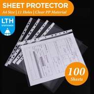 LTH Sheet Protector See Through A4 Size Clear Transparent Refillable PP Sheet Protector File 11 Hole