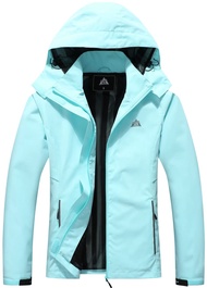 Women's Waterproof Rain Jacket Lightweight Raincoat Hooded Hiking Jacket Softshell Windbreaker
