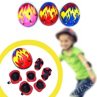 1 SET (7pcs) Kids Protective Gear Set Boy Girl Helmet Knee Elbow Pad Protector Kids Roller Blade Hel
