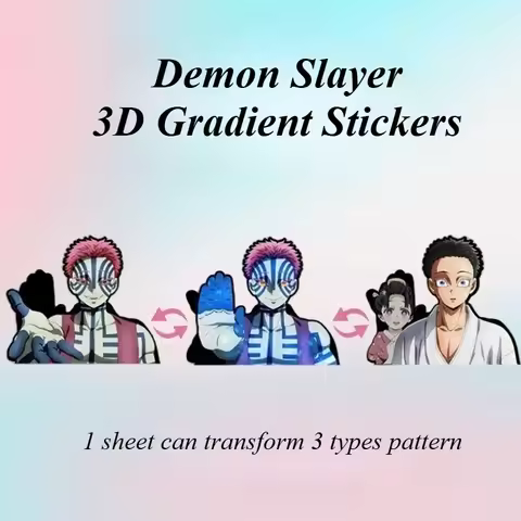 Akaza Koyuki 3D Gradient Stickers Demon Slayer: Kimetsu No Yaiba Anime Peripheral Creativity Refrige