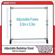 eDSLRs Telescopic Background Stand Kit with Heavy Duty Base 3.3m x 3.3m for Photography Backdrop Tra