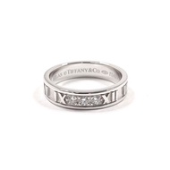 【日本直送 二手美品】10號 蒂芙尼 TIFFANY&Co. Atlas 3P 戒指 18K白K金/鑽石
