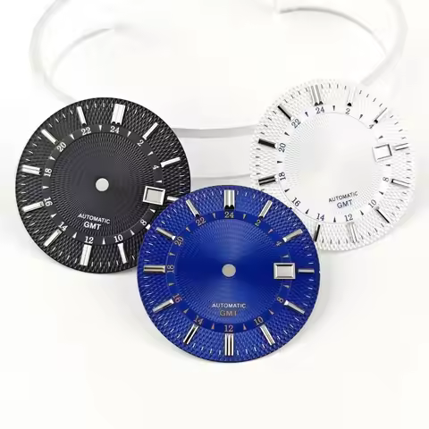 35mm No logo Snowdrop Texture Watch Dial For Grand Seiko GMT NH34 Elegance Collection Mechanical Aut