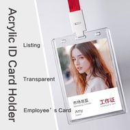 Acrylic ID Card Holder Transparent listing Card Holder Acrylic Chest Card is Transparent Vertical