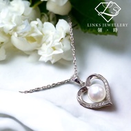 ［Real Moissanite］Can Pass Diamond Test 18K Gold Natural Pearl Heart Necklace Pendant MN011 Moissanit