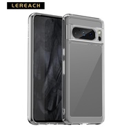 Lereach đầy màu sắc trong suốt trường hợp cho Google Pixel 8 Pro / Pixel 8 viền nhựa TPU mềm mặt sau