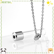NEXTSG Glass Bottle Necklace, Fillable Transparent Glass Wishing Bottle, Ashes Holder DIY Keepsake M