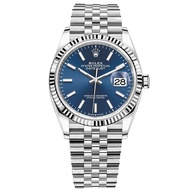 [Full Set] R. rolexeess Diary Type Blue Disc Platinum Ring Automatic Mechanical Watch Men126234