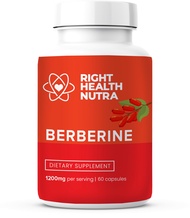 Berberine 1200mg - 60 Capsules - Pure Berberine for Metabolic Support to Fight Free Radicals, Boost