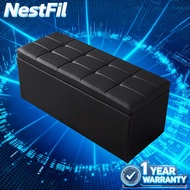 🚚𝑭𝒂𝒔𝒕 𝑳𝒐𝒄𝒂𝒍 Storage Stool Folding Sofa Bench Foldable PU Leather Large Capacity Folding Box Ottoman 