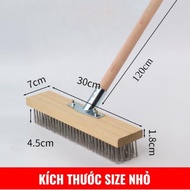 Iron brush for cleaning moss and yellow stains on outdoor garden and swimming pool floors to remove 