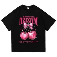 EdSheeran Lagu Baru Azizam TShirt Azizam Cherry Pakaian Lelaki/Wanita Retro Harajuku Pakaian Berkual