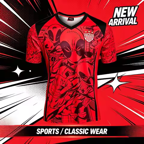 Necaxa X DP Comic Special Soccer Jersey Mexico Full Graphic Print Short Sleeve Fans Kids Football Sh