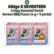 [bibigo  SEVENTEEN] Crispy Seaweed Snack — Korean BBQ Flavor (4 g × 9 packs)