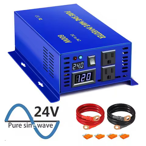 Blue Shell Pure Sine Wave Solar Power Inverter 600W Battery Converter Power Bank 12V/24V/36V/48V/72V