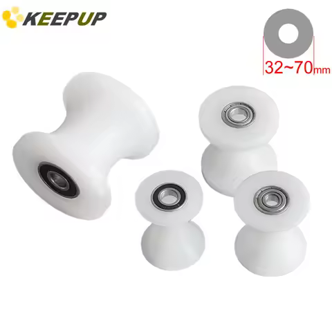 U slot shaped nylon pulley Plastic guide wheel Drive wheel Roller Double bearing 8x32x30 8x32x25 10x