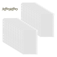 50PCS A6 Binder Pockets 6 Holes Binder Pouch for 6-Ring Binder PVC Cash Budget Envelopes Zipper Bag