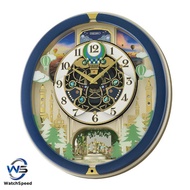 SEIKO Decorative Melodies in Motion Chime QXM398 QXM398L Oval Plastic Blue Analog Musical Wall Clock