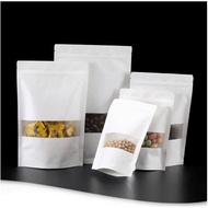 1 White Kraft Paper Zip Bag For Multi-Size Food