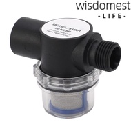 WISDOMEST Water Strainer, 1/2in-14 Female Thread Inline Filter, Water Pumps Black Plastic 50 Mesh Sc