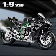 Spray Water Diecast 1:9 Kawasaki Ninja H2 H2R Diecast Motorcycle Model Alloy Superbike Collectible D