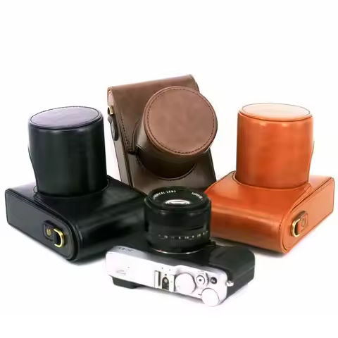 Leather case For Fuji X-E4 X-E3 X-E2 X-A3 X-A5 X-A7 X-M5 With 15-45mm Lens Fujifilm Camera Bag Wiht 