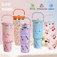 900ml Tumbler Thermos Bottle with Straw Aesthetic Tumbler Botol Air Tahan Sejuk Aquaflask Tumbler St