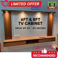 🔥Free Installation TV Cabinet (55-65 INCH TV) with PLUG / LED Light / GLASS DOOR / TV Gantung Almari