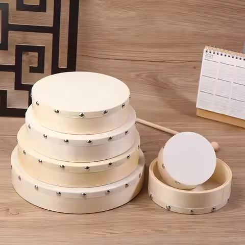 * Frame Drums 4/6/7/8/9/10 Inch Hand Drum Wood Drum With Drum Stick Set Musical Game Kids Educationa