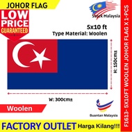 【EXTRA BIG】5X10FT Johor Flag Woolen Flag Negeri Johor Darul Tazim Bendera Negeri Johor -F1613