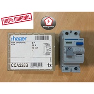 HAGER CCA225B 2 POLE 10mA RCCB ELCB : RCCB FOR WATER HEATER