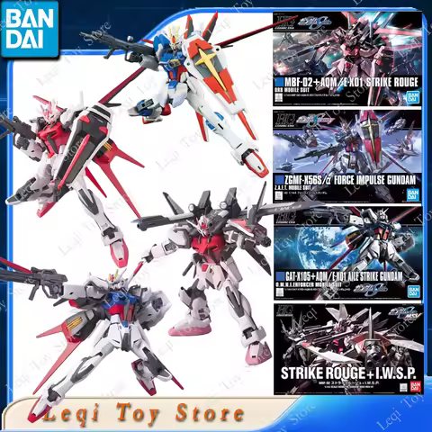 Bandai Genuine HG GAT-X105 MBF-02 STRIKE ROUGE ZGMF-X56S/α FORCE IMPULSE GUNDAM Action Anime Figures