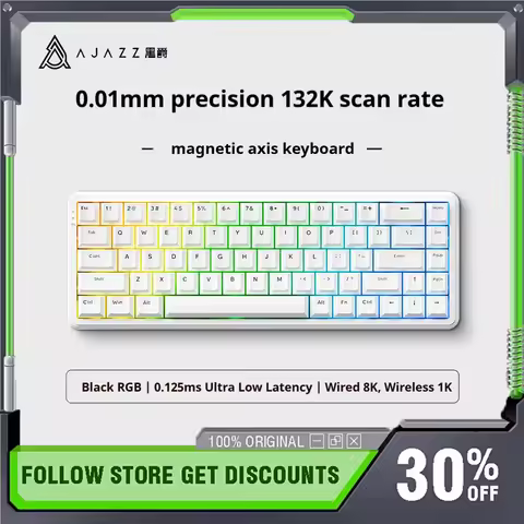 AJAZZ AK680MAX E-sports Magnetic Axis Mechanical Keyboard Single/three Mode 1k/8k Dual 8K Rate of Re