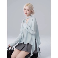 French Early Spring Long-Sleeved Stripe Lace-Up Shirt - Chic Top Design