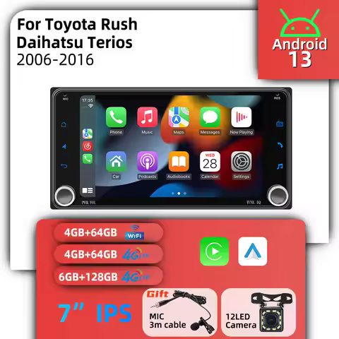 Car Multimedia 7" Android for Toyota Rush Daihatsu Terios 2006-2016 Wireless Carplay Autoradio 2Din 
