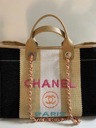 CHANEL tote bag 拼色手挽袋 大號購物袋 Chanel deauville tote bag