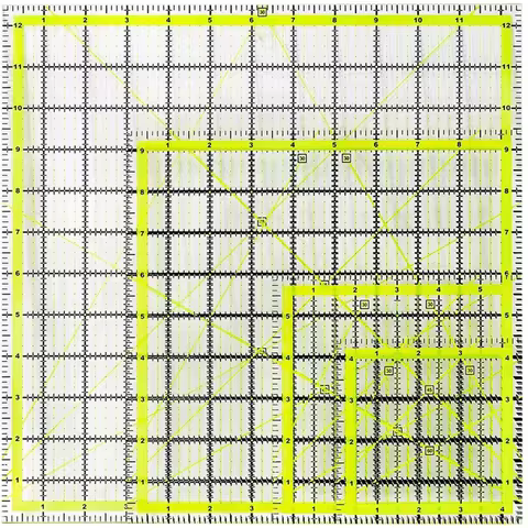 IMZAY1 PCS Square Quilting Ruler Patchwork Ruler Fabric Cutting Ruler Acrylic Quilters Rulers Clear 