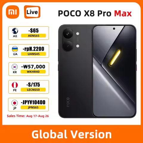 POCO X8 Pro Max Cellphone 6.83'' 1.5K 120Hz 50MP Display Dimensity 9500s NFC 8500mAh 100W HyperCharg