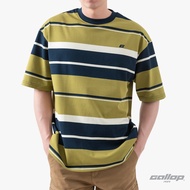 GALLOP : เสื้อยืด Oversize ผู้ชาย Striped T-Shirt รุ่น ลายริ้วใหญ่ GT9166 สี Moss Green เขียว / ราคาปกติ 1590.-
